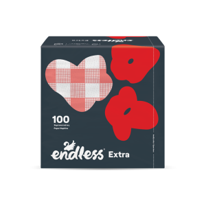 χαρτοπετσετες - χαρτικα - Endless Extra Καρο Κόκκινη 100φ Χαρτοπετσέτες